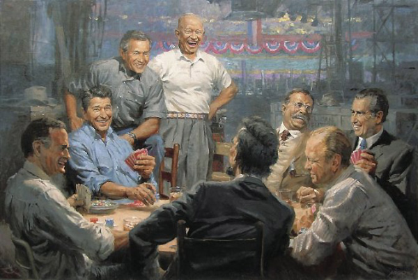 Republicans Presidents playing poker