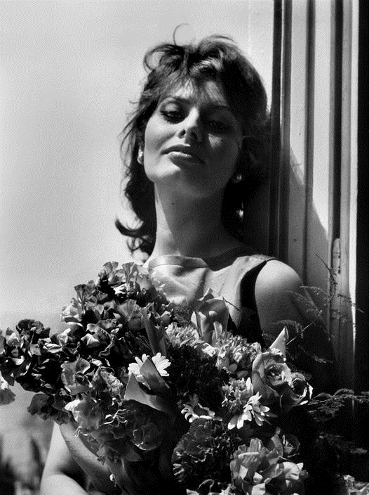 Sophia Loren with Flowers