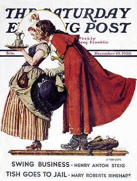 mistletoe-kiss-by-norman-rockwell