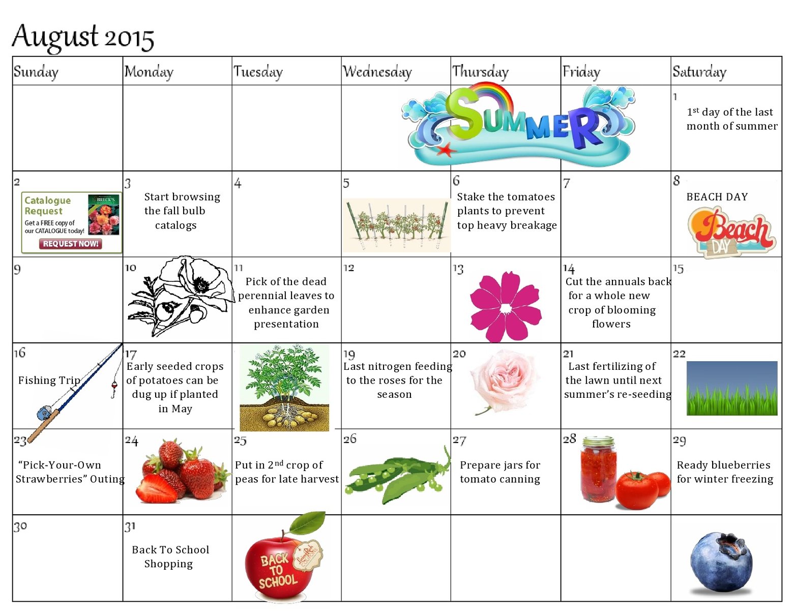 Gardening Calendar for August