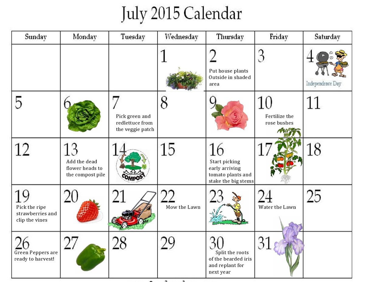 Gardening Calendar for July